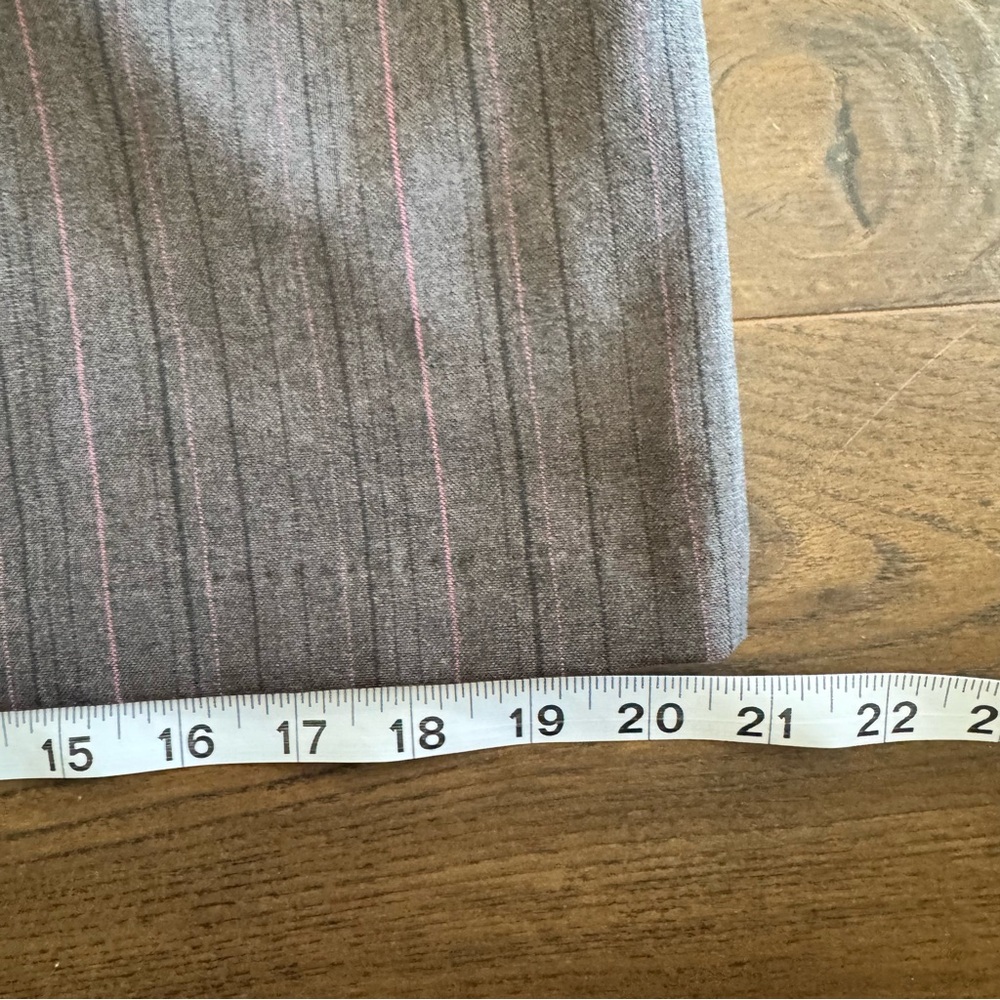 Karin Stevens Gray Pinstripe Sheath Dress Tie Waist Career Office Size 14 - Picture 14 of 16